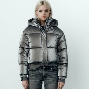 Metallic wind protection anorak jacket